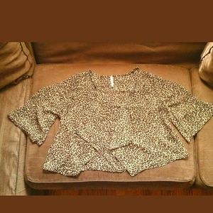 Sheer cheetah open front light cardigan